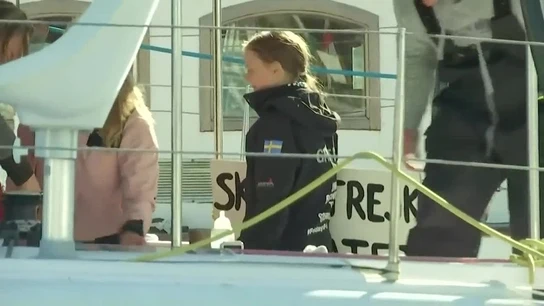 Greta Thunberg desembarca en Lisboa Greta Thunberg desembarca en Lisboa