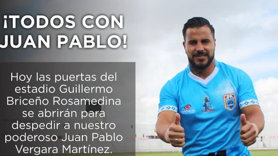 Juan Pablo Vergara, homenajeado por su club, el Deportivo Binacional Juan Pablo Vergara, homenajeado por su club, el Deportivo Binacional