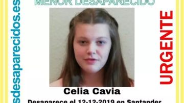 Imagen de Celia Cavia, la menor desaparecida en Santander