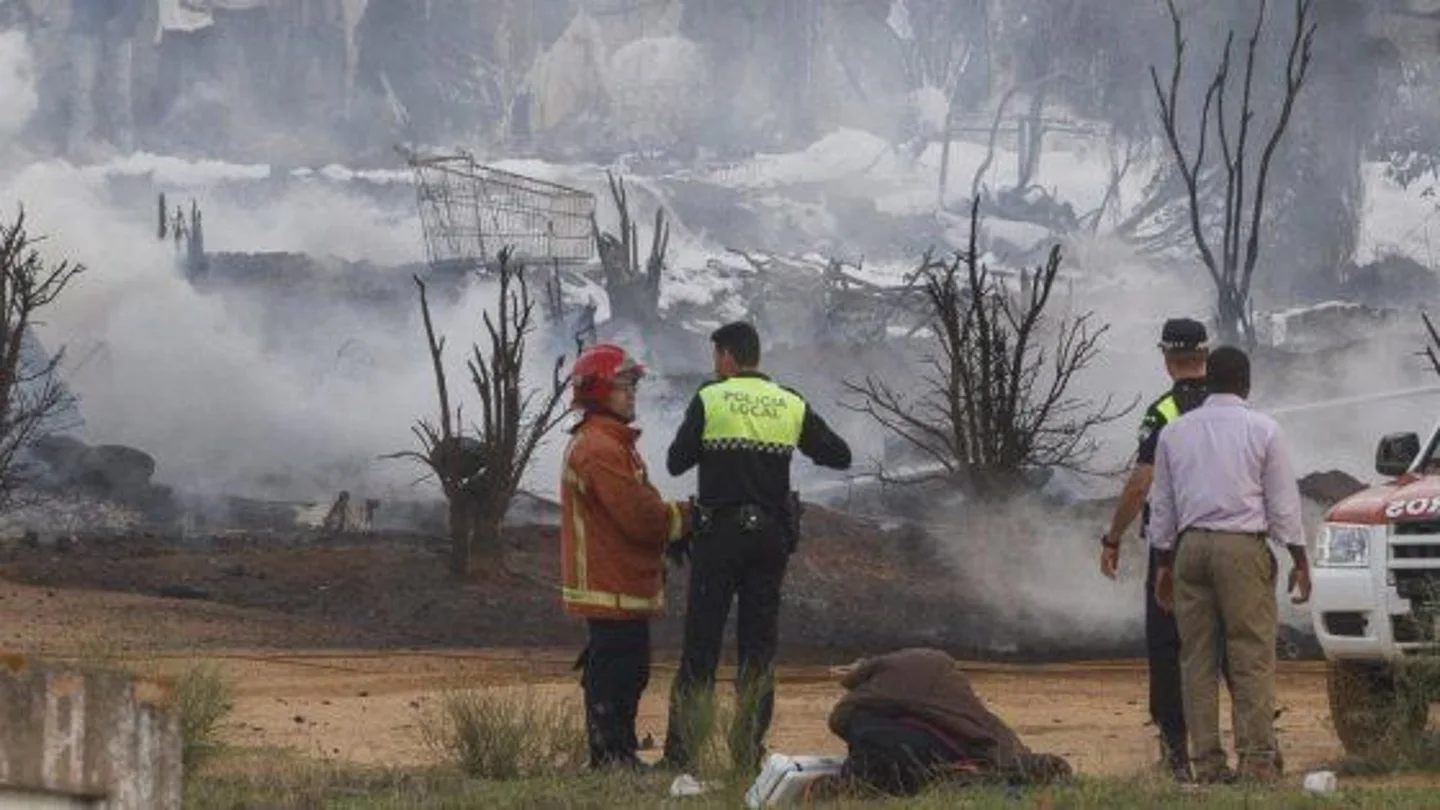 Imagen de archivo de una zona incendiada en Palos de la Frontera Imagen de archivo de una zona incendiada en Palos de la Frontera