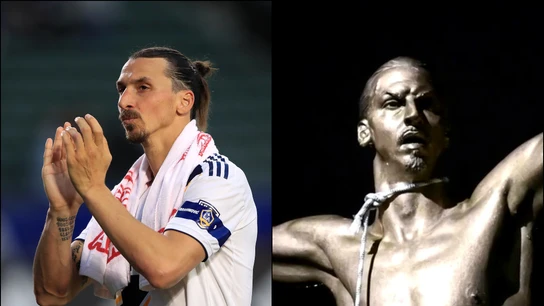 Ibrahimovic, con su estatua ahorcada Ibrahimovic, con su estatua ahorcada