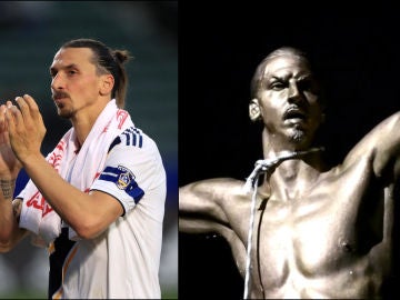 Ibrahimovic, con su estatua ahorcada Ibrahimovic, con su estatua ahorcada