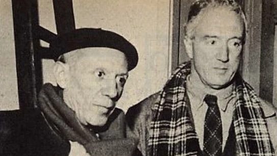 Pablo Picasso y Manuel Ángeles Ortiz, en un encuentro en 1953 Pablo Picasso y Manuel Ángeles Ortiz, en un encuentro en 1953