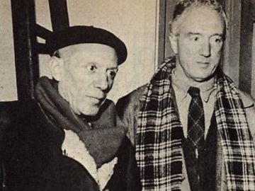 Pablo Picasso y Manuel Ángeles Ortiz, en un encuentro en 1953 Pablo Picasso y Manuel Ángeles Ortiz, en un encuentro en 1953
