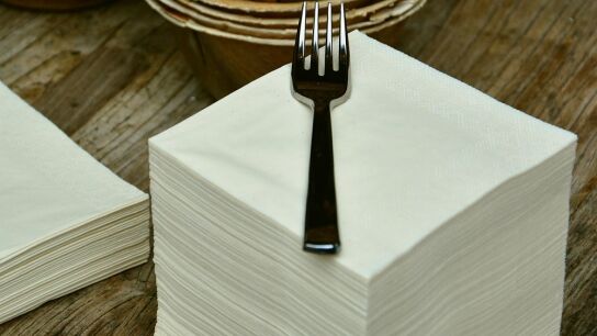 Imagen de archivo de una servilleta de papel. 