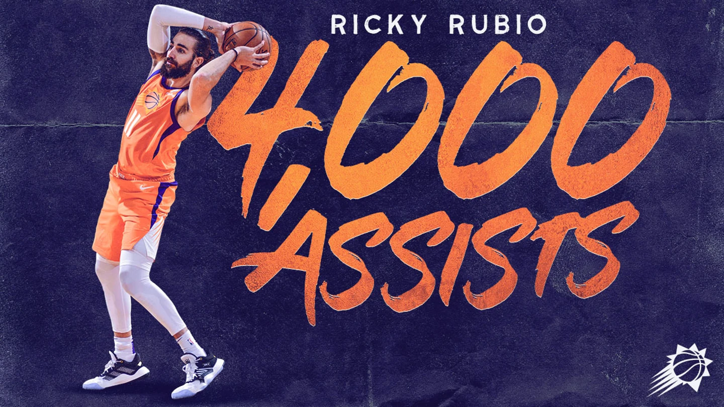 Ricky Rubio suma 4.000 asistencias en la NBA Ricky Rubio suma 4.000 asistencias en la NBA