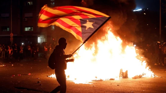 Incidentes en los aledaños del Camp Nou Incidentes en los aledaños del Camp Nou