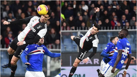 El portentoso salto de Cristiano Ronaldo contra la Sampdoria El portentoso salto de Cristiano Ronaldo contra la Sampdoria