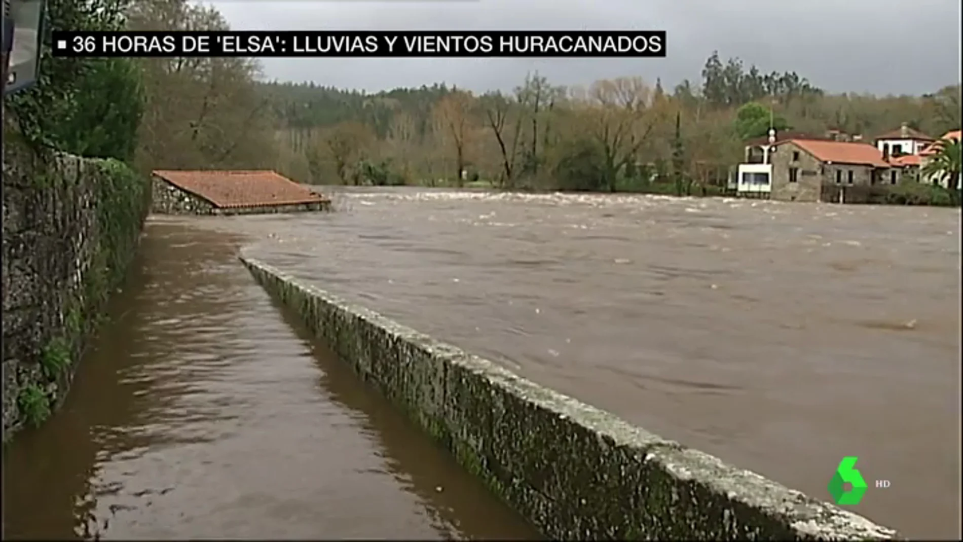 La borrasca Elsa deja vientos huracanados en Galicia y ríos desbordados
