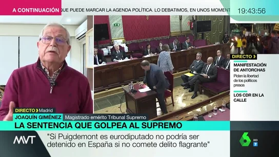 Joaquín Giménez, magistrado emérito del Supremo: "Junqueras no debe ser excarcelado, porque es un preso firme y no provisional" Joaquín Giménez, magistrado emérito del Supremo: "Junqueras no debe ser excarcelado, porque es un preso firme y no provisional"
