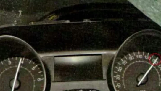 Imagen del velocímetro tras el siniestro Imagen del velocímetro tras el accidente