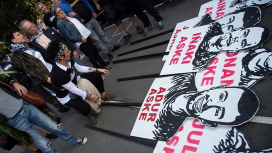 Concentración en protesta por la sentencia del Tribunal Supremo en relación a la agresión a dos guardias civiles y sus parejas en Alsasua en 2016 Concentración en protesta por la sentencia del Tribunal Supremo en relación a la agresión a dos guardias civiles y sus parejas en Alsasua en 2016