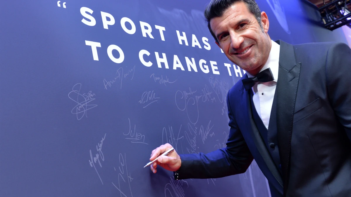 Luis Figo, en un evento