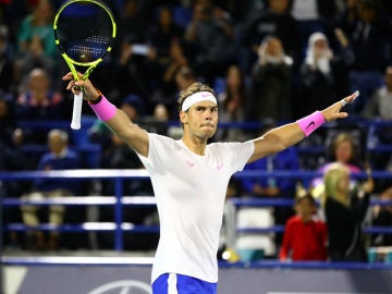 Rafa Nadal celebra una victoria Rafa Nadal celebra una victoria