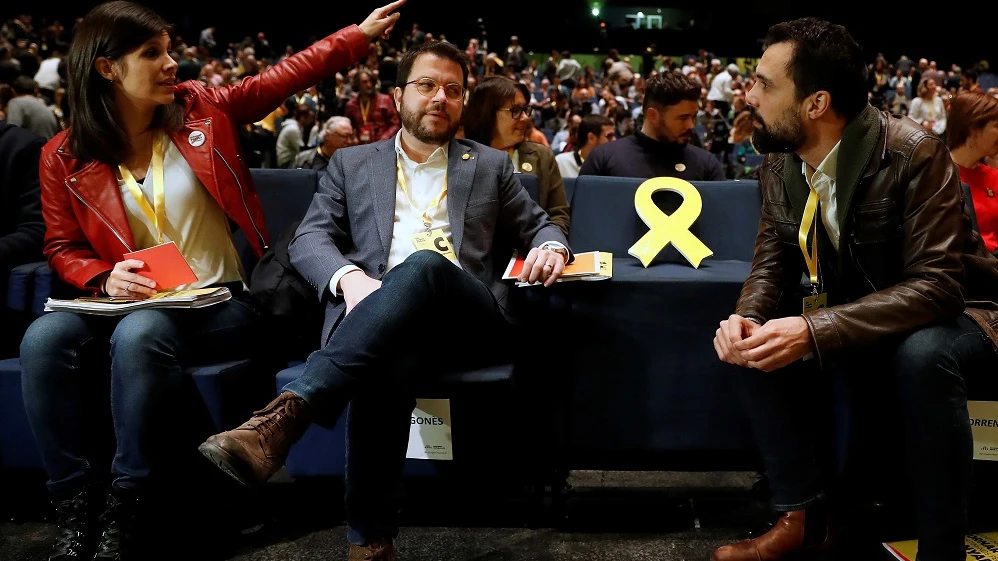 Imagen de los líderes de ERC en el 28 Congreso del partido