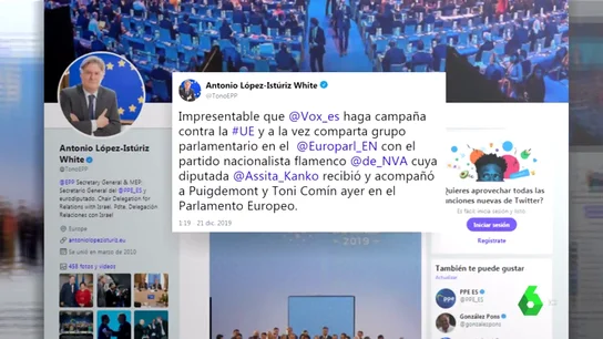 El PP tacha de "impresentable" la campaña de Vox contra la Unión Europea El PP tacha de "impresentable" la campaña de Vox contra la Unión Europea