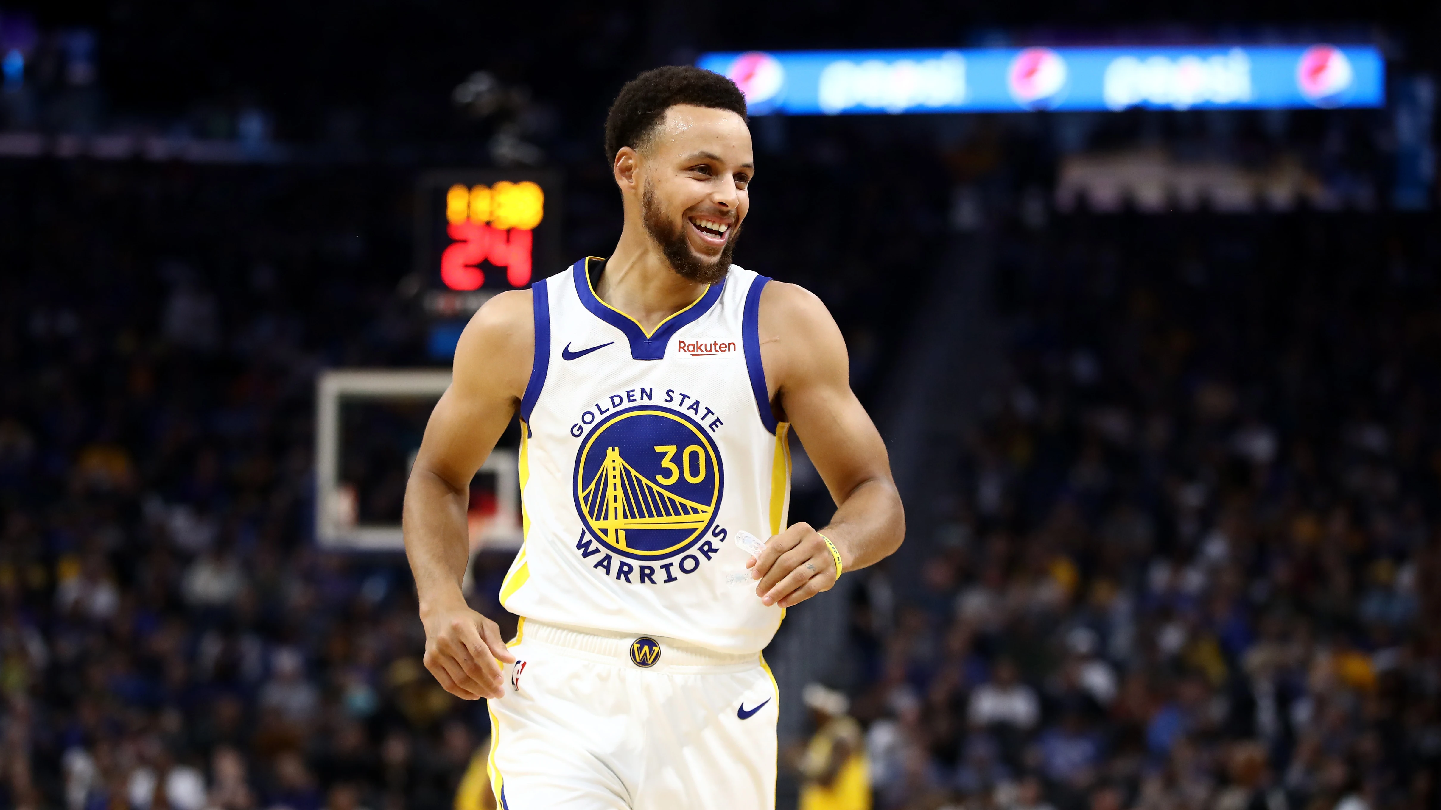 Stephen Curry, durante un partido de los Warriors