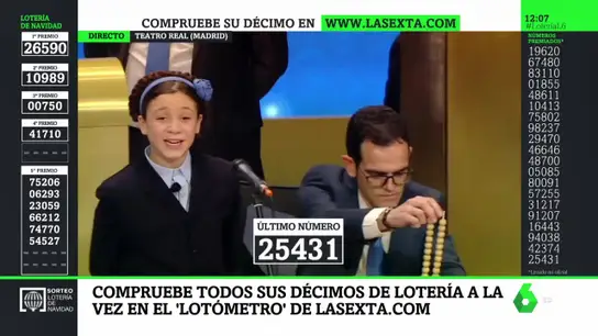 La pequeña Aya en el sorteo de la Lotería de Navidad La pequeña Aya en el sorteo de la Lotería de Navidad