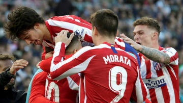 El Atlético celebra un gol