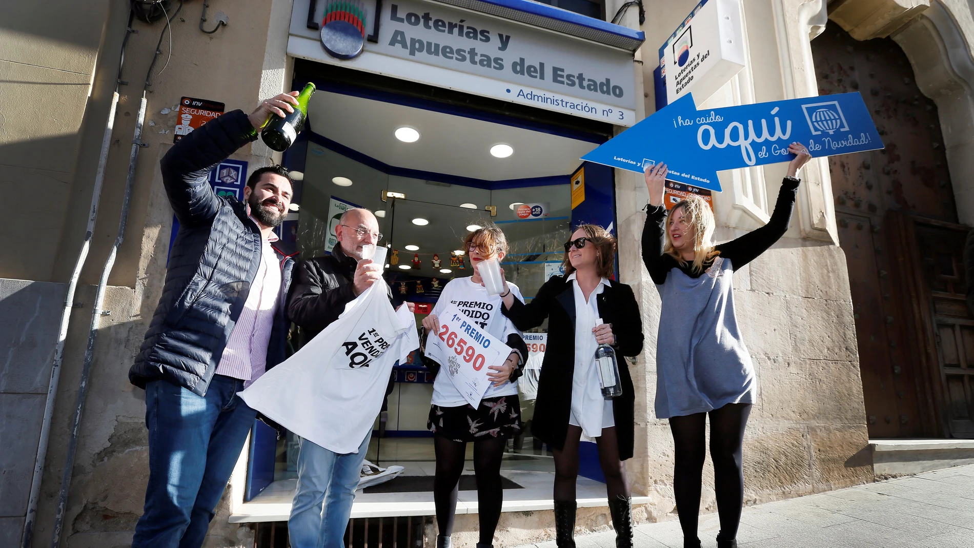 La administración de lotería nº 3 de Alcoy (Alicante) ha repartido 60 millones de euros del 26590, agraciado con el Gordo de navidad