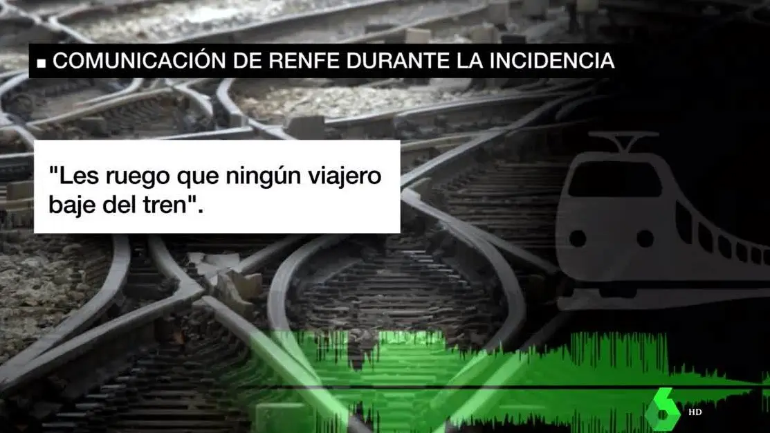 Comunicación de RENFE durante la avería de un tren AVE