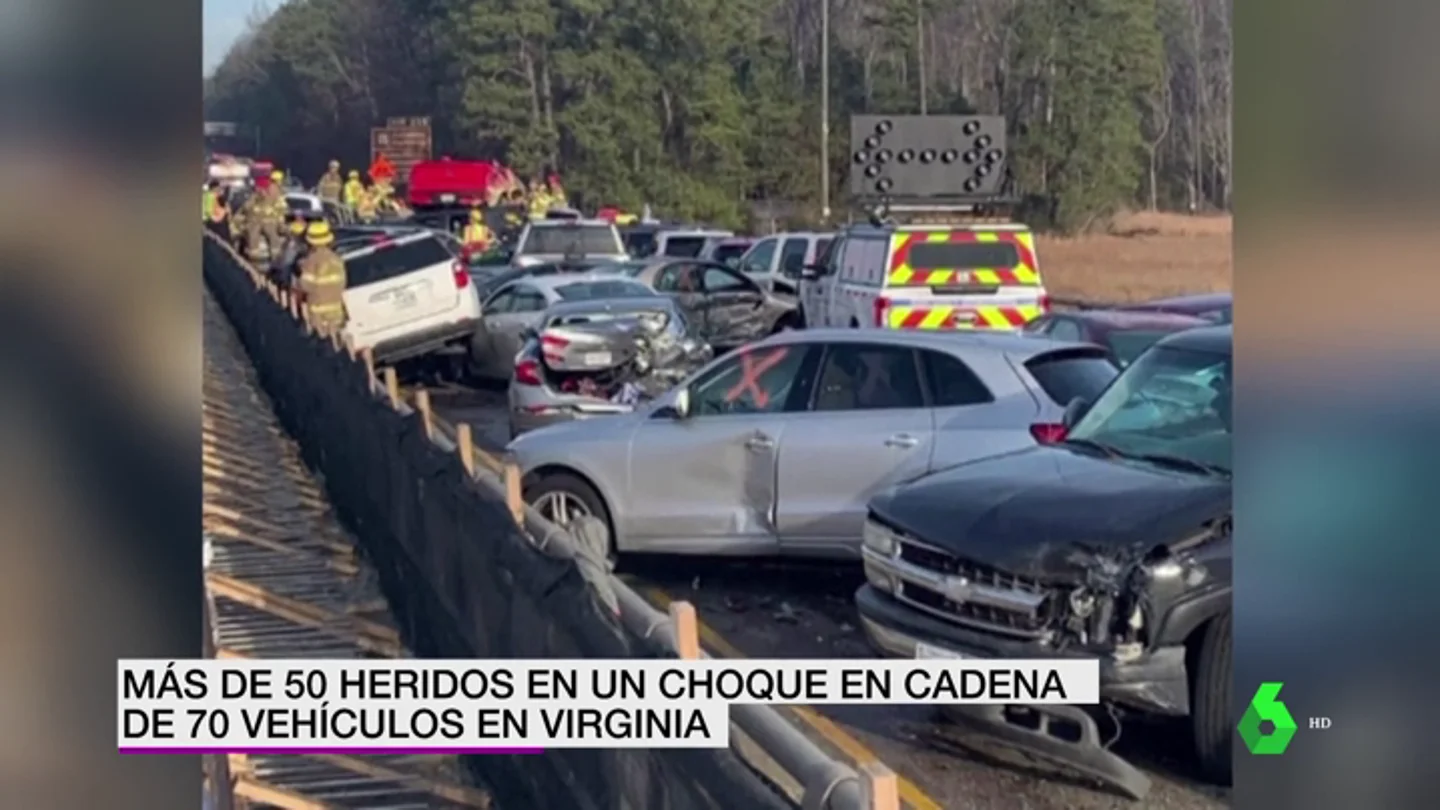 Más de 70 coches provocan un choque en cadena en Virginia Más de 70 coches provocan un choque en cadena en Virginia