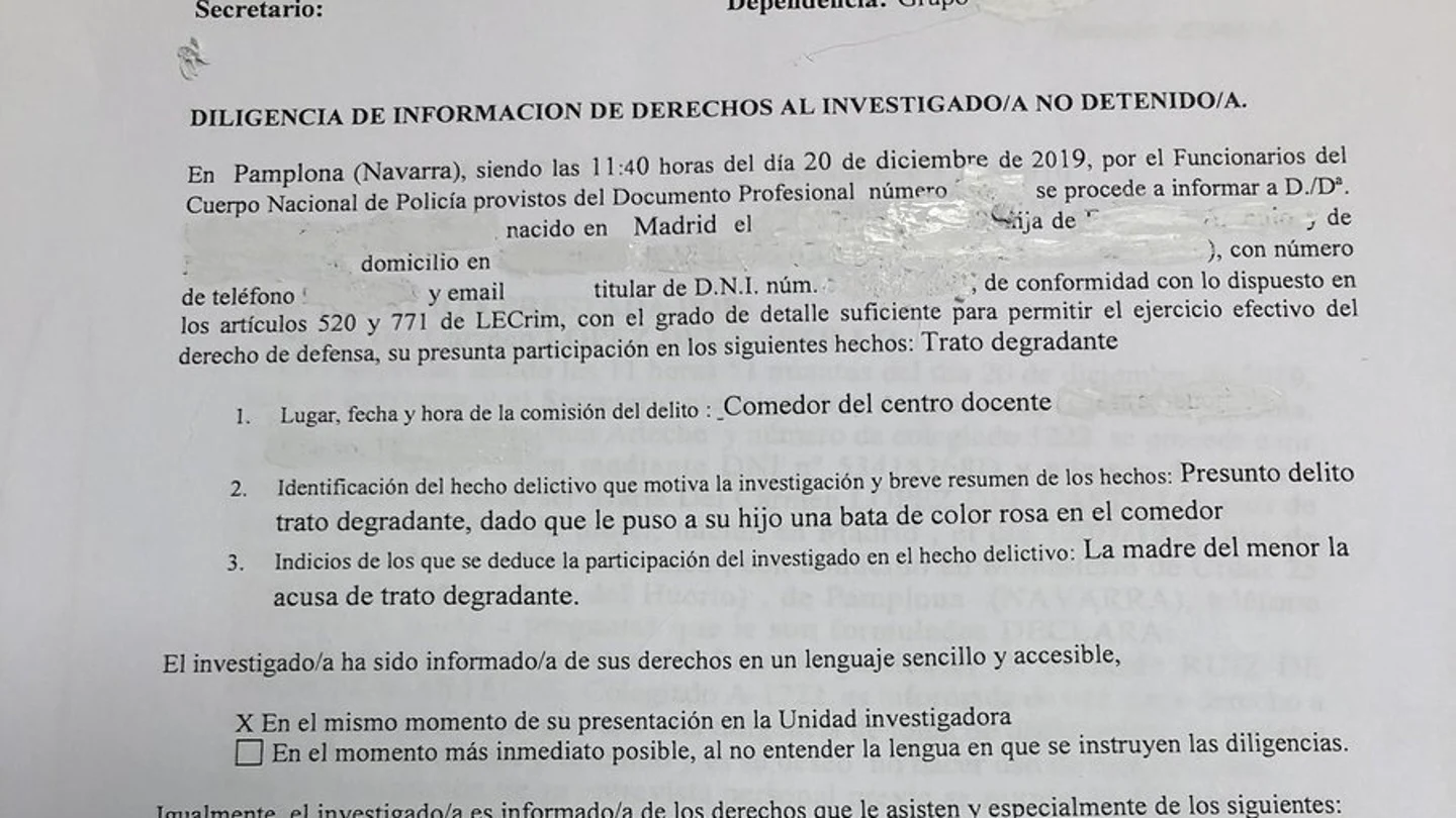La denuncia a la profesora La denuncia a la profesora