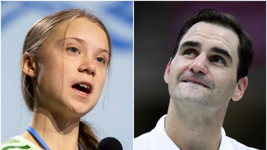 Greta Thunberg y Roger Federer Greta Thunberg y Roger Federer