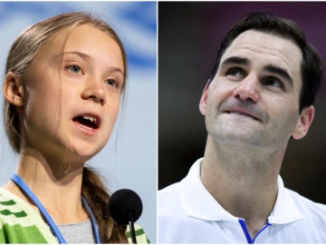 Greta Thunberg y Roger Federer