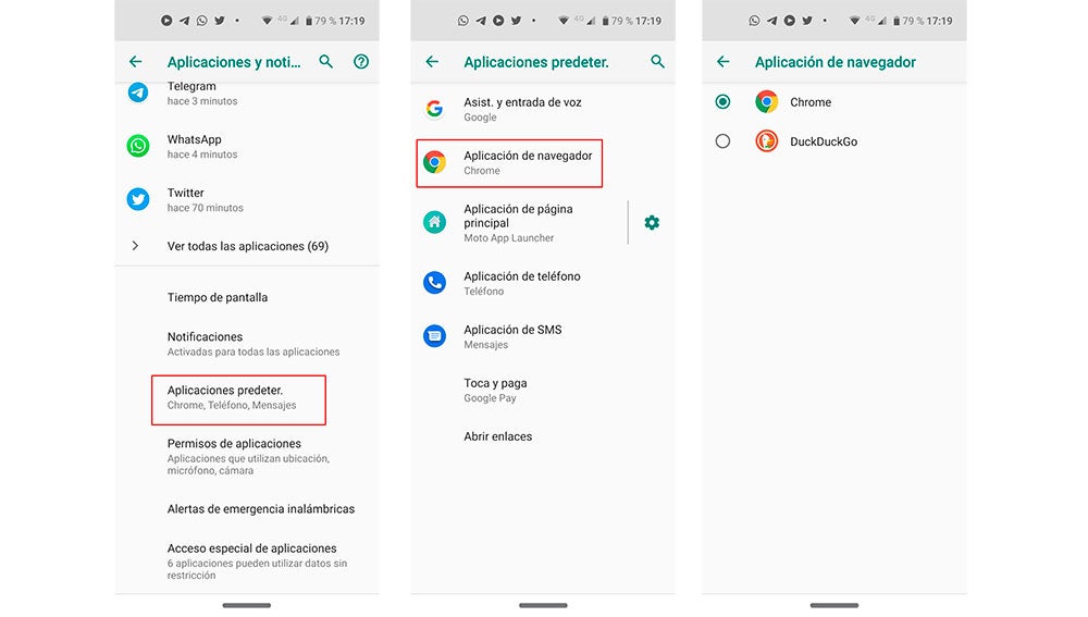 Seleccionando el nuevo navegador