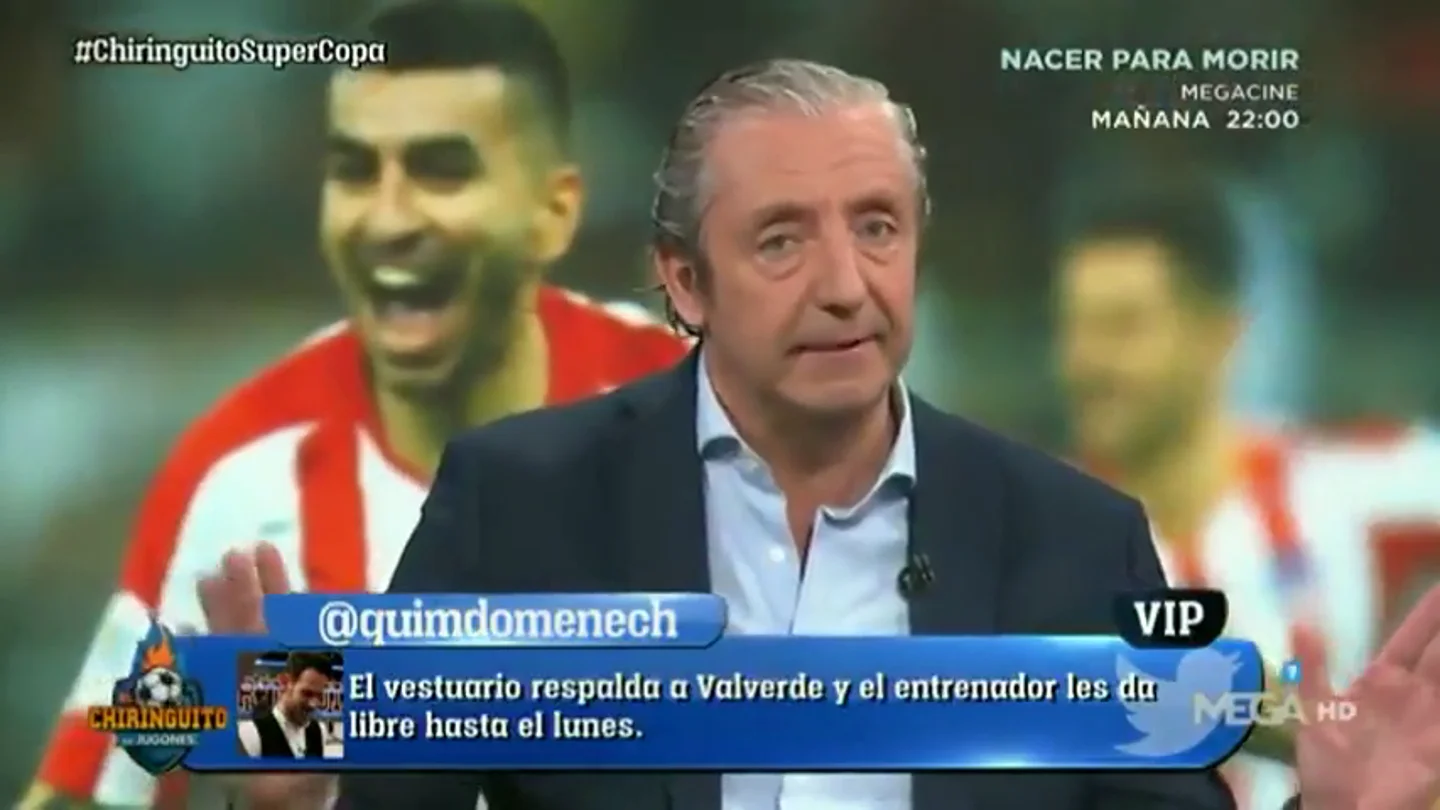 Josep Pedrerol y su contundente respuesta en 'El Chiringuito': "¿Que por qué el vestuario apoya a Valverde?" Josep Pedrerol y su contundente respuesta en 'El Chiringuito': "¿Que por qué el vestuario apoya a Valverde?"