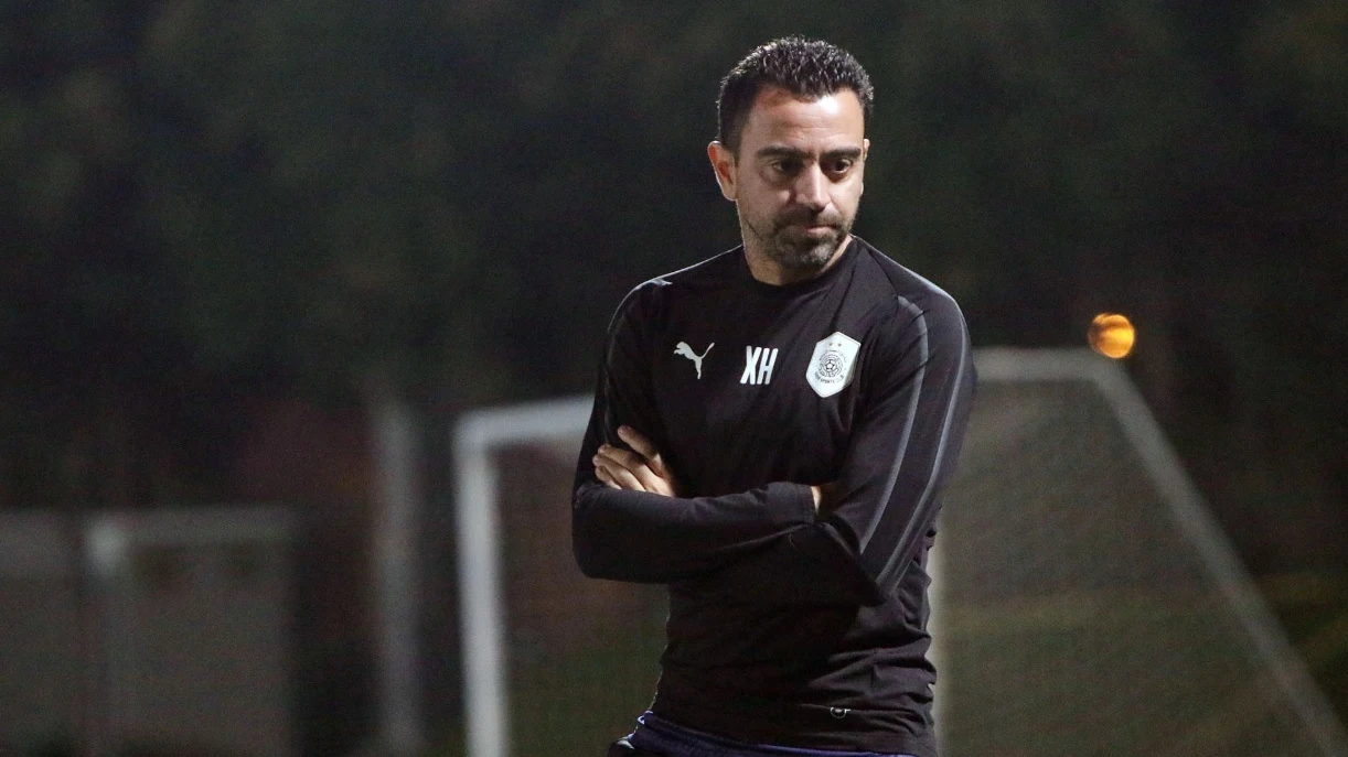 Xavi Hernández, en un entrenamiento del Al-Sadd