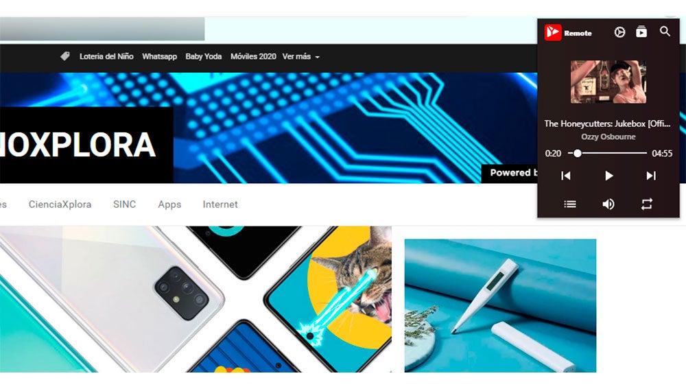 Los controles remotos de YouTube