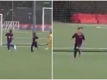 Thiago Messi marca un gol Thiago Messi marca un gol