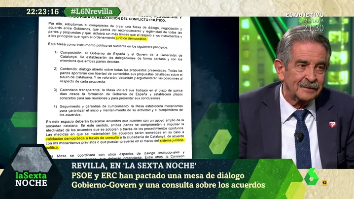 Revilla analiza el acuerdo entre PSOE y ERC: "Mientras no se modifique, la Constitución es la ley que obliga a todos los españoles"