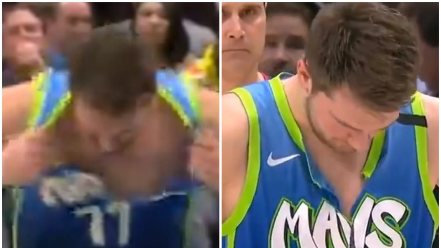 Doncic, con la camiseta rota Doncic, con la camiseta rota