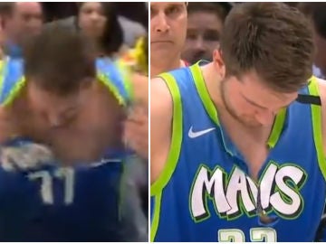 Doncic, con la camiseta rota Doncic, con la camiseta rota