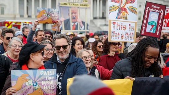 Joaquin Phoenix en una manifestación en Washington Joaquin Phoenix en una manifestación en Washington