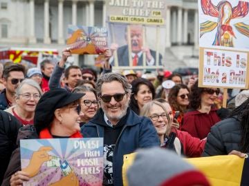 Joaquin Phoenix en una manifestación en Washington Joaquin Phoenix en una manifestación en Washington