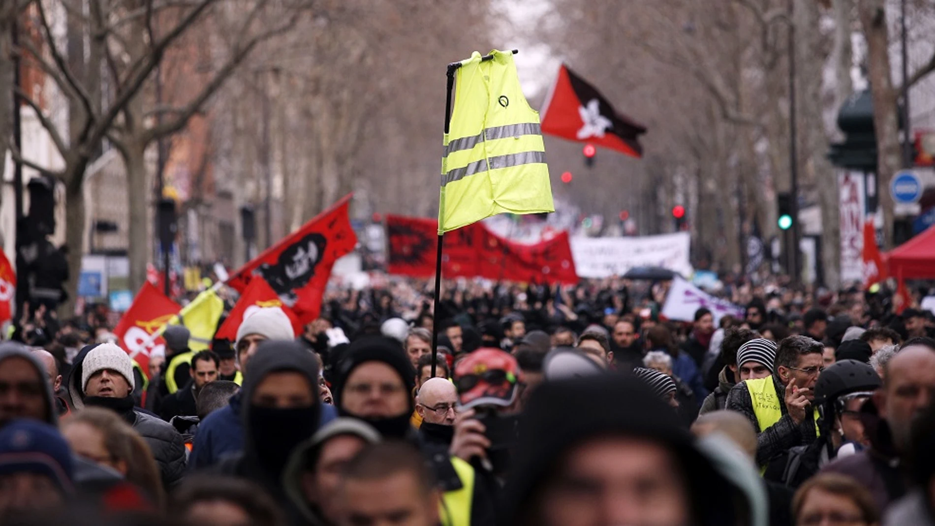 Imagen de la multitudinaria manifestación en París
