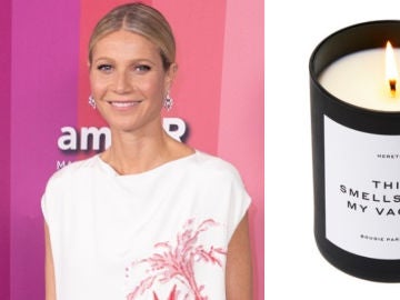 Imagen de la actriz Gwyneth Paltrow a la izquierda y la vela con 'olor a su vagina' que se ha agotado a la derecha Imagen de la actriz Gwyneth Paltrow a la izquierda y la vela con 'olor a su vagina' que se ha agotado a la derecha