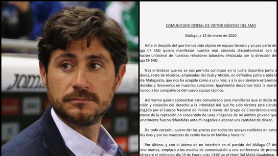 Víctor Sánchez del Amo y su comunicado Víctor Sánchez del Amo y su comunicado