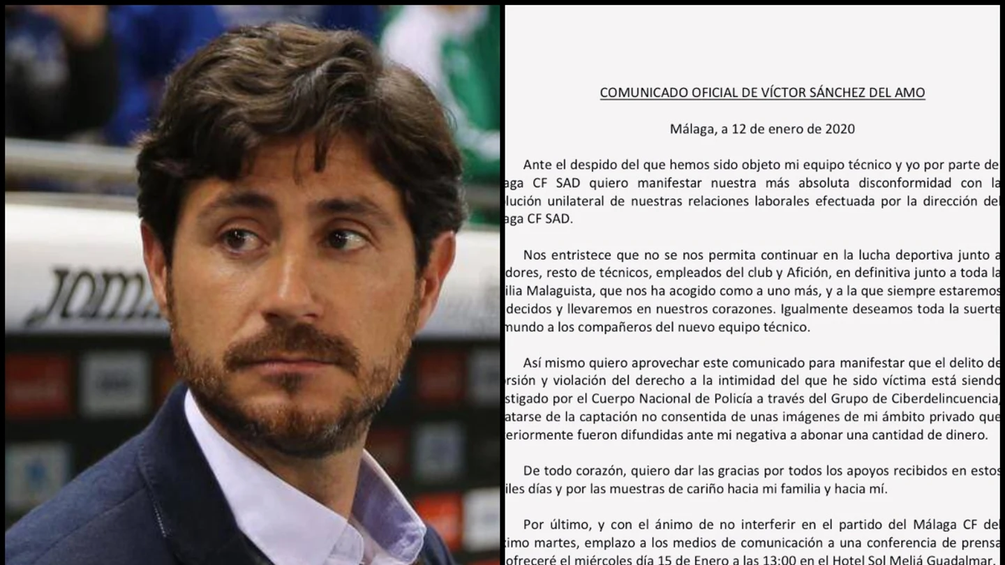 Víctor Sánchez del Amo y su comunicado Víctor Sánchez del Amo y su comunicado