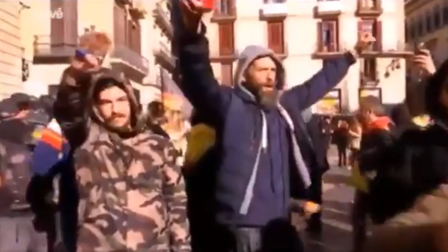 Manifestación de Vox en la plaza de Sant Jaume