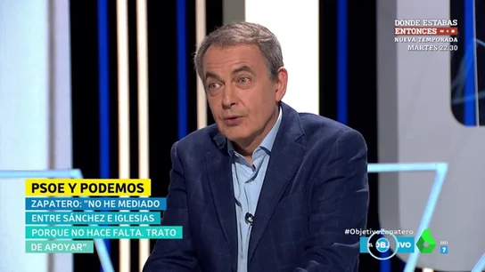 Zapatero niega haber mediado entre Sánchez e Iglesias para el acuerdo de Gobierno Zapatero niega haber mediado entre Sánchez e Iglesias para el acuerdo de Gobierno