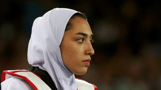 Kimia Alizadeh, durante una competición Kimia Alizadeh, durante una competición