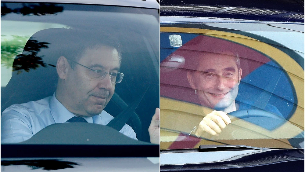 Bartomeu y Valverde salen de la ciudad deportiva del FC Barcelona