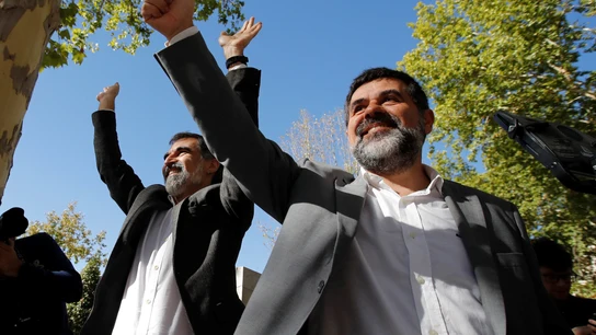 El presidente de Òmnium Cultural, Jordi Cuixart, y el expresidente de la ANC Jordi Sànchez El presidente de Òmnium Cultural, Jordi Cuixart, y el expresidente de la ANC Jordi Sànchez