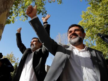 El presidente de Òmnium Cultural, Jordi Cuixart, y el expresidente de la ANC Jordi Sànchez El presidente de Òmnium Cultural, Jordi Cuixart, y el expresidente de la ANC Jordi Sànchez