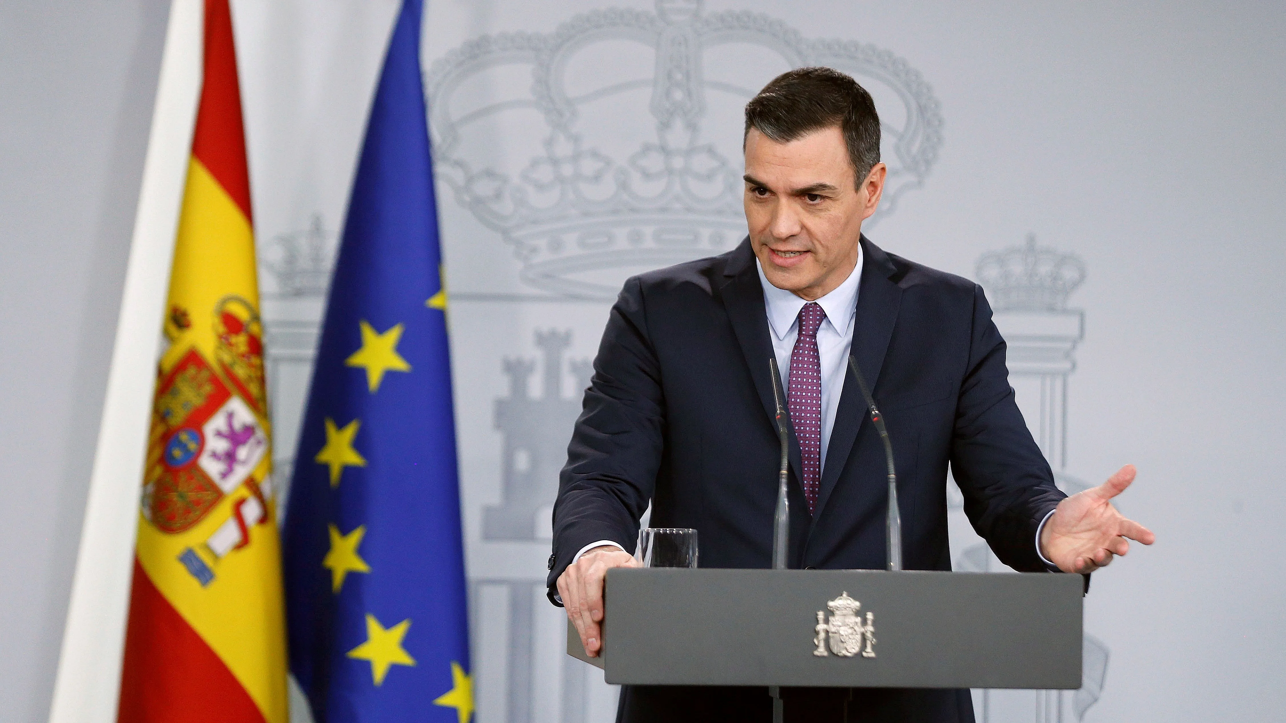 Pedro Sánchez durante su rueda de prensa tras el Consejo de Ministros